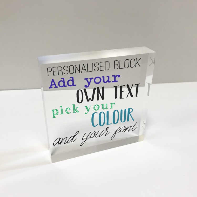4x4 Acrylic Block Glass Token Square - Design your own